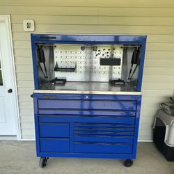 Snap On 55 in Tool Box With Hutch/workcenter And Stainless Steel Top