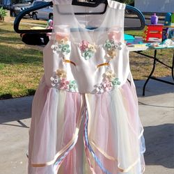 Unicorn Dress For Girls For 6-7 Years Old