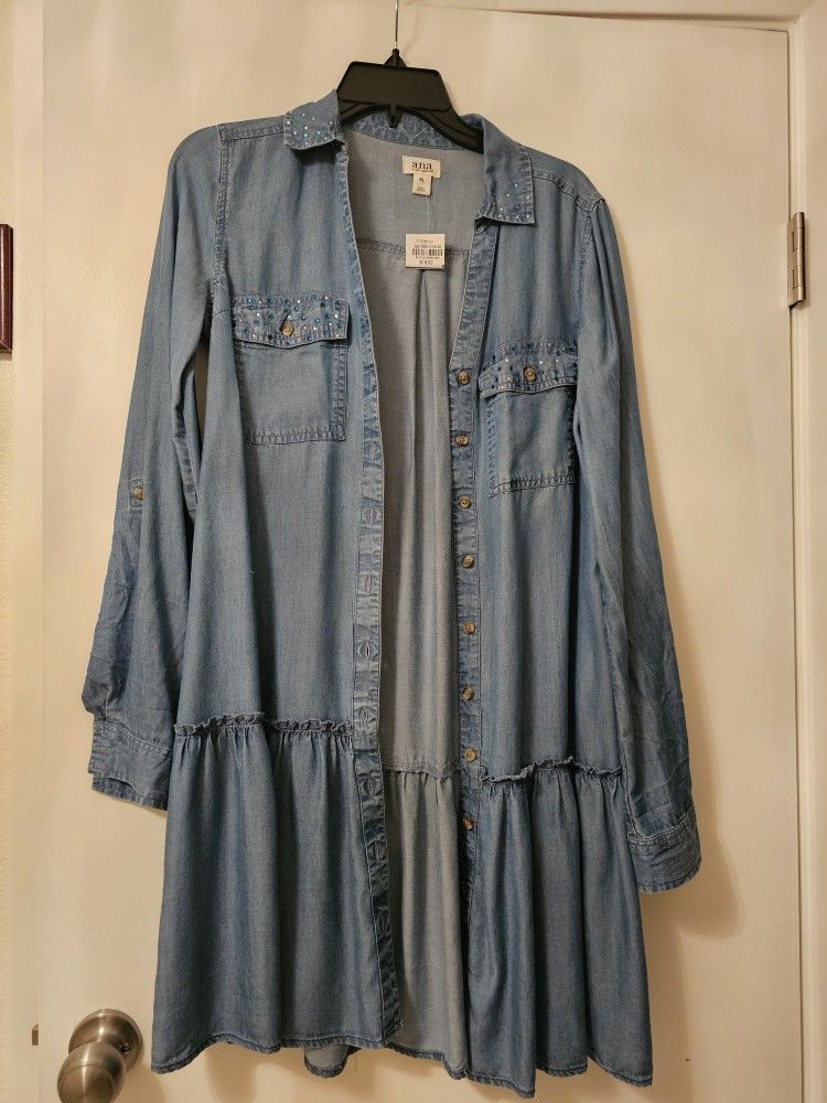New size XS denim dress π (95% cotton /5% Recycled cotton)
