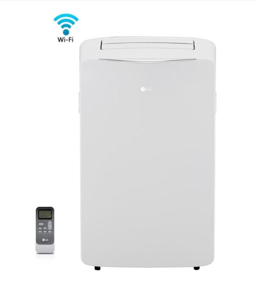 LG Electronics 14,000 BTU 115-Volt Smart, Wi-Fi Portable AC w/ Dehumidifier Function and LCD Remote in White