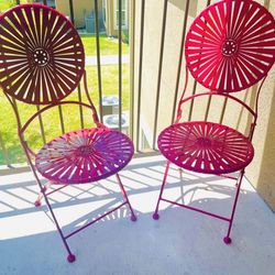 Charming candy Apple Red Foldable Bistro Chairs 
