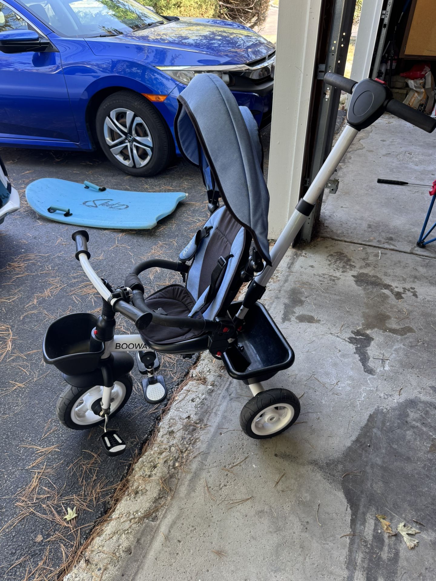 6-in-1 Kids Tricycle With Canopy And Wheels Push Handle 