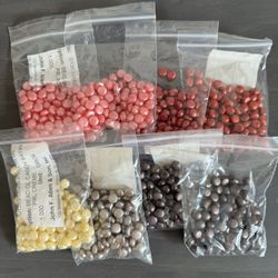 Preciosa Czech Pressed Glass Beads - Candy 08MM - Red / Pink / Brown / Pearl Tones