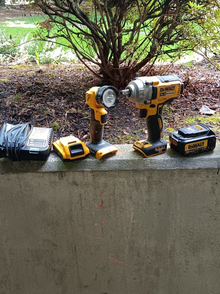 Dewalt Powerwrench,  Flash Light ,Sawzall W/ 3 Batteries, and Charger 