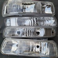 99-02 Silverado 00-06 Suburban Tahoe Headlights Luces Faros Calaveras Micas Faroles Headlamps Chevy 