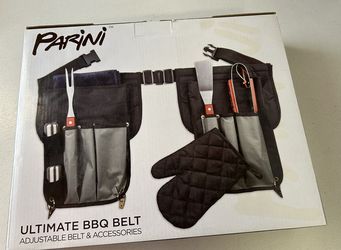 NEW Parini Ultimate BBQ Belt w/ Accessories and Tools Grill Master Belt-BLACK