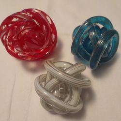 Beautiful Rope Glass Balls. Great Paperweights