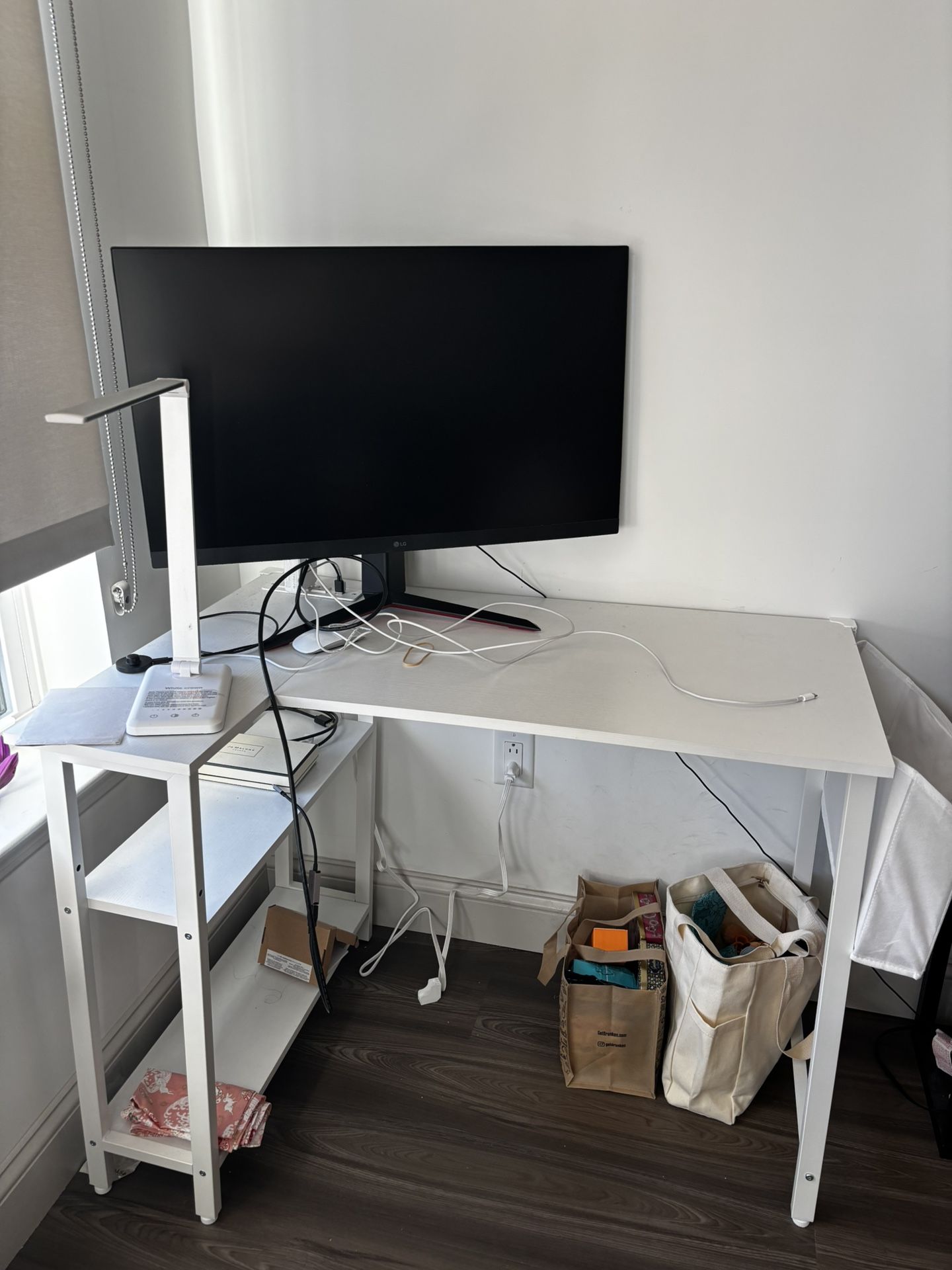 White corner desk