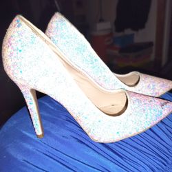 Qupid Sparkly Cone Heels, Size 8 Excellent Condition 