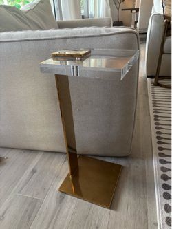 Brass side table, perfect for chair or couch