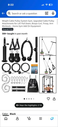 Gym pulley system + extra pulldown bar