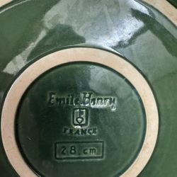Mid Century, Emile Henry Le Potier France dinner plate set.