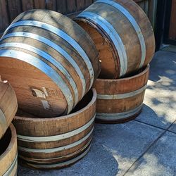 French oak wine barrels halves