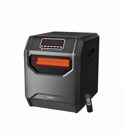 6 Element Infrared Space Heater Black Plastic