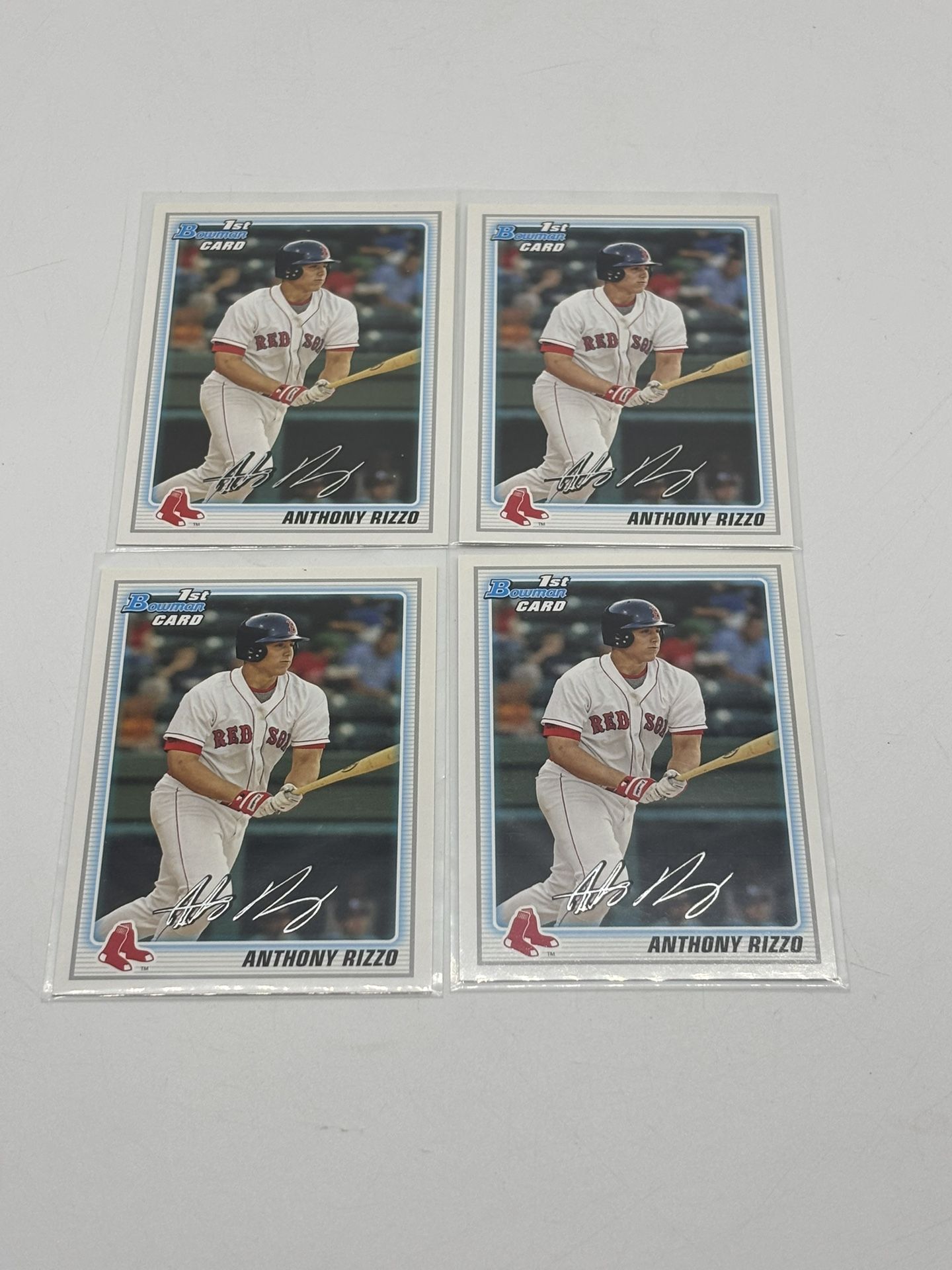 2010 Bowman 1st Card Anthony Rizzo Prospects #BP101 - Boston Red Sox Lot Of 4