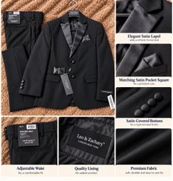 Leo & Zachary Boys Tuxedo Suit Size 10 – Brand New with Tags