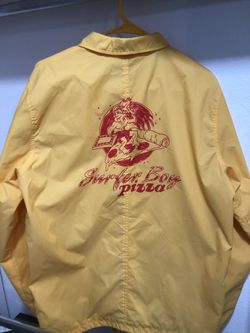 Stranger Things Surfer Boy Pizza Yellow Jacket – Size LG (Netflix)