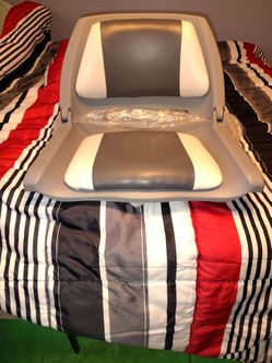 Folding Boat Seat Gray and White