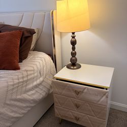 FOR SALE: Queen Bed Frame w/ LED lights + End Tables