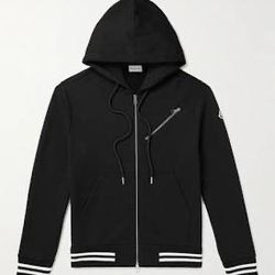 Moncler Logo-Appliequed Cotton-Jersey Zip-Up hoodie 