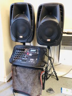 Equipo completo dos bocinas 10”, tripies, mixer, micrófono, 1 año de garantía!