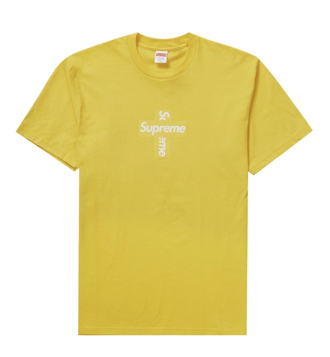 Supreme Cross Box Logo Tee Yellow Medium