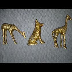 Solid Brass German Shepherd And Giraffes $40 For The Package