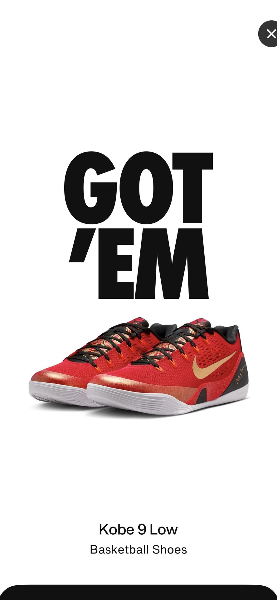 Kobe 9 Low “Homage To China 🇨🇳 “ 