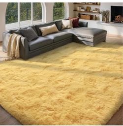 6x9 Yellow Fluffy Shag Area Rug
