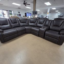 Brown Sectional With 3 Recliners Also Modular !!! Winter SALE!!