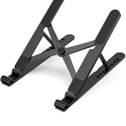 Adjustable Black Laptop Stand Riser Anti-Slip for 13-15in Universal Laptop
