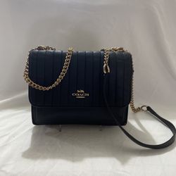 Coach Black Quilted Puffy Klare Linear Quilted Leather Crossbody