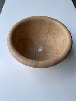 Natural Stone Marfil Cream Vessel Exotic Vanity Sink 