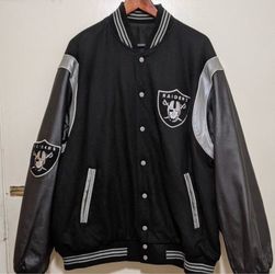 Vintage Raiders reversible letterman jacket.