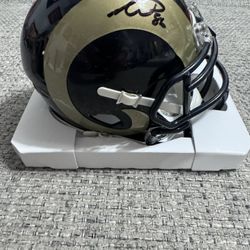 Colby Parkinson Signed Autograph LA Rams Throwback Mini Helmet - Beckett