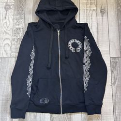 Black And White Chrome Hearts Zip Up