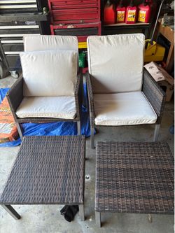 4-Piece Brown Wicker Outdoor Patio Set