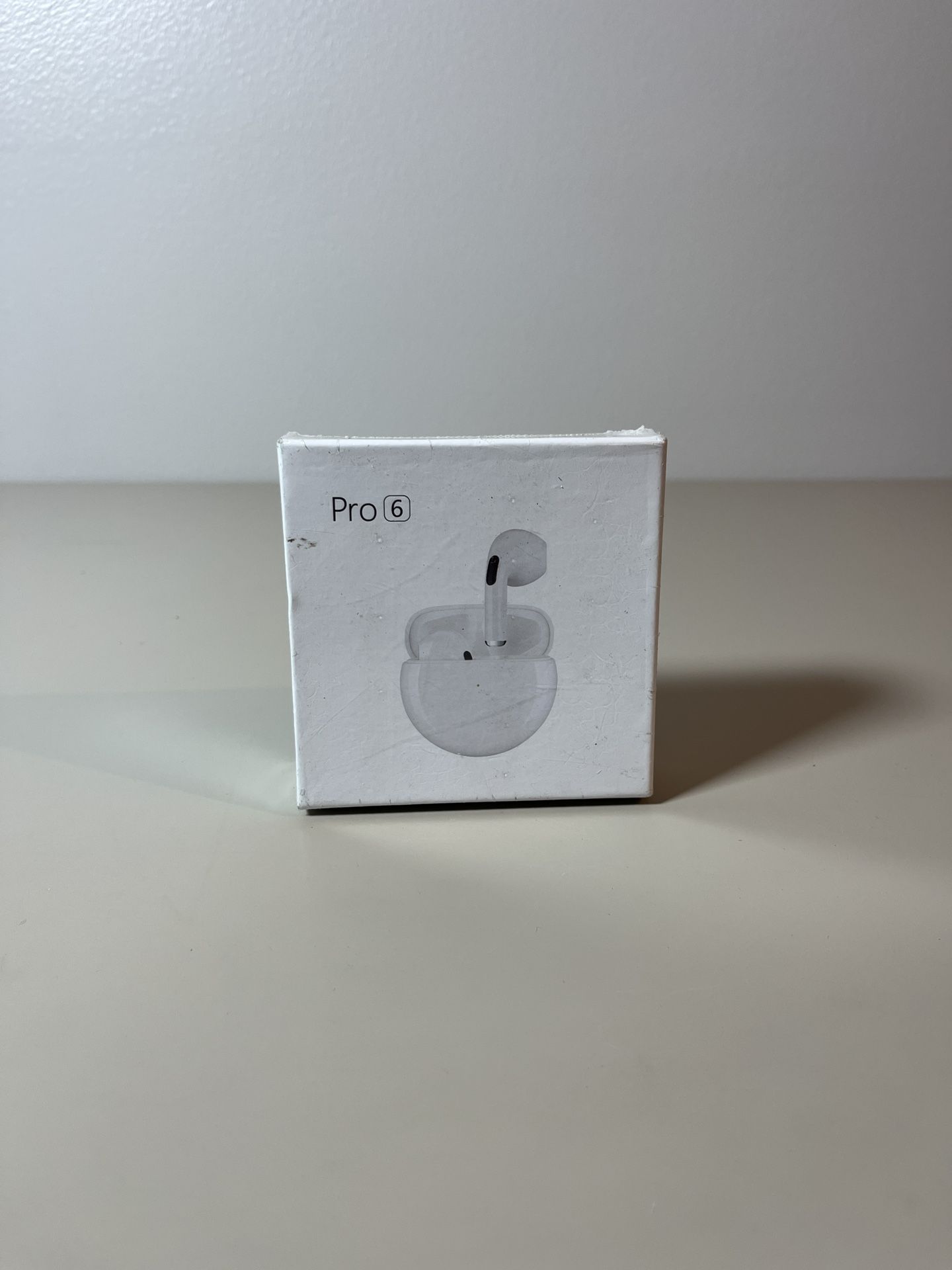 Pro 6 Bluetooth 5.1 Earbuds – Wireless Headphones w/ Mic, White