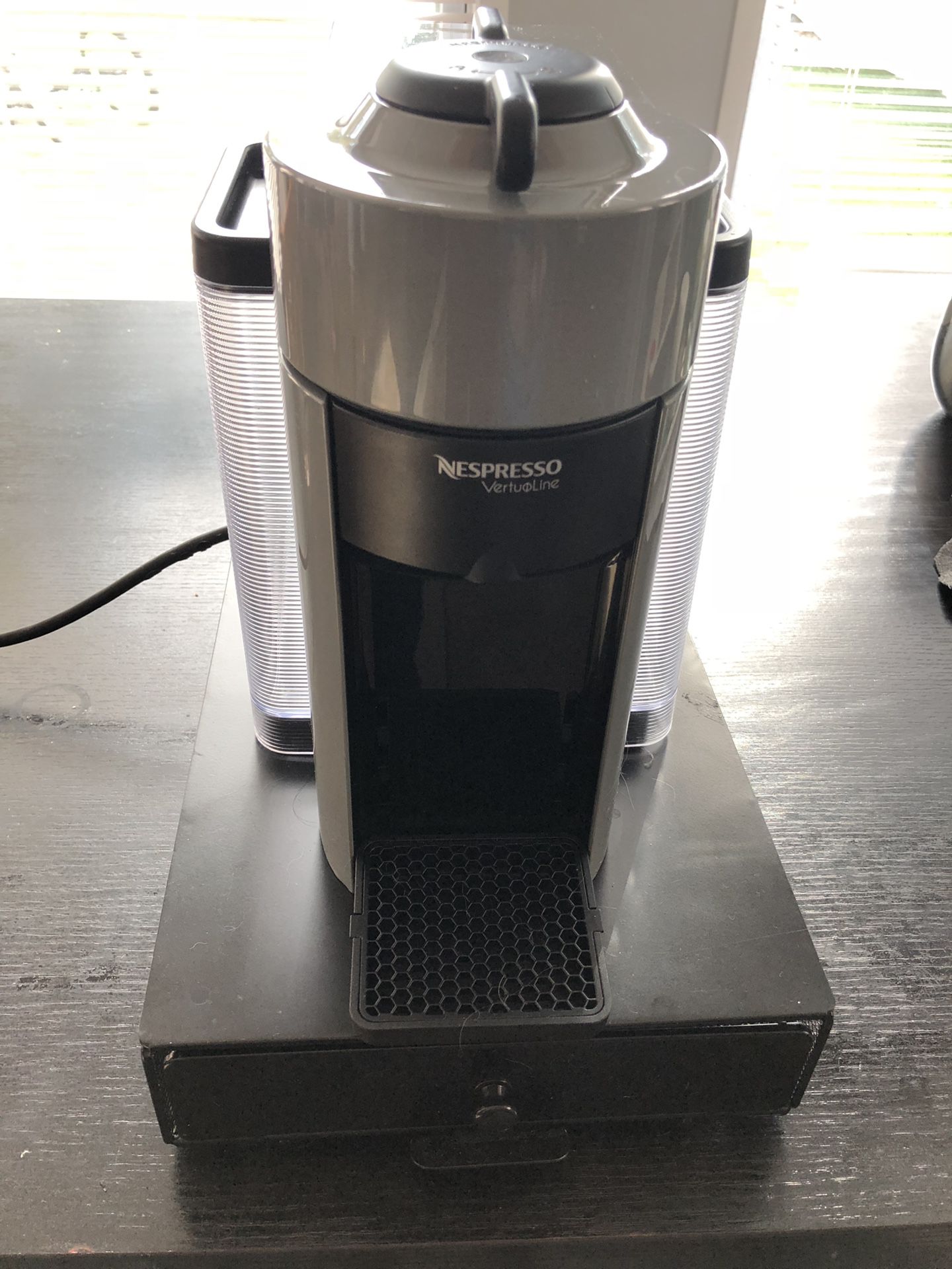 Nespresso Vertuoline coffee maker with organizer tray