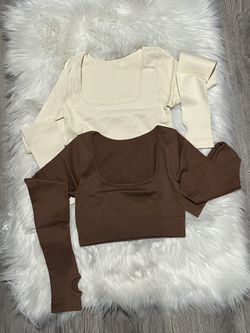 New Long sleeve crop tops set of 2 size Small