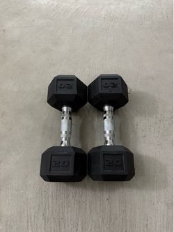 20LB Rubber Hex Dumbbells
