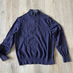 Eddie Bauer Men's Half Zip Pullover Sweater Long Sleeve Purple Size XL