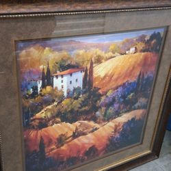 30x30 Evening Glow Tuscany Framed Picture 