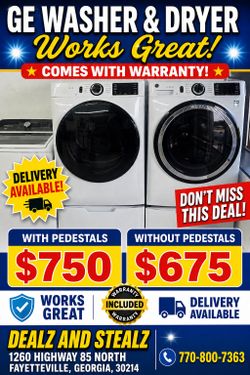 GE Washer & Dryer for Sale 
(Works Great)