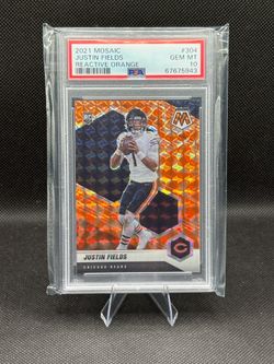 Justin Fields Rookie PSA 10 Reactive Orange