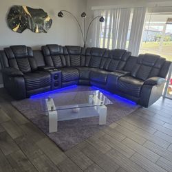 Seccional Reclinable Led Electrico 