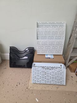 Smoke Black-Clear-White Wall File Holders