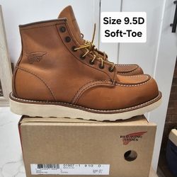 Red Wings Soft Toe Work Boots Size 9.5 D