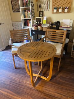 Wooden Bistro Table and 2 Chairs Set