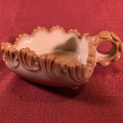 Antique Caramel Slag Glass Finger Bowl Nappy 